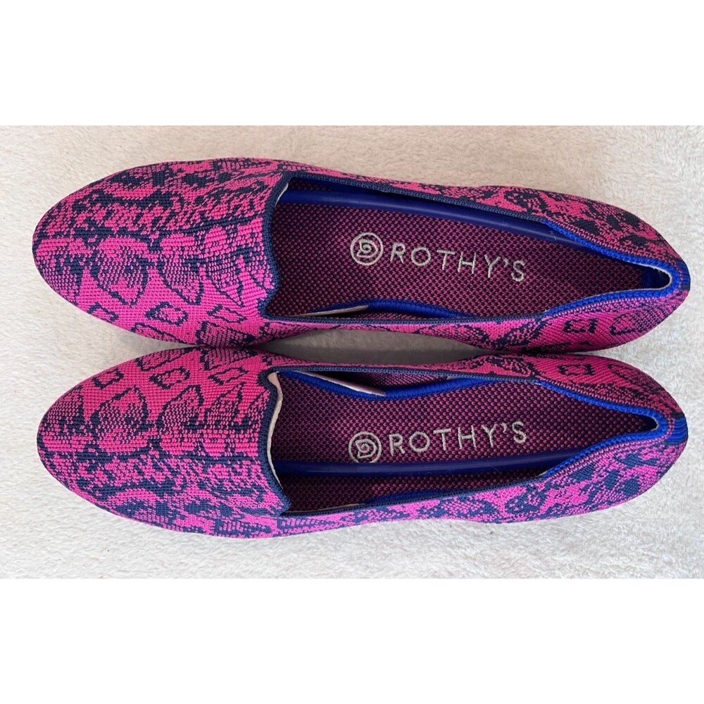 Rothy's Pink and Black Knit Loafers - Picture 7 of 11